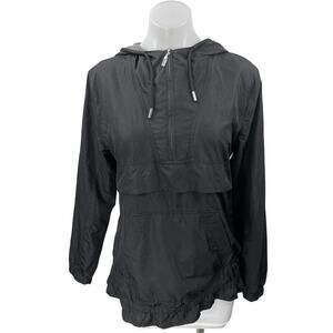 Abercrombie & Fitch Black Long Sleeve Hoodie Hooded Windbreaker Coat Jacket M